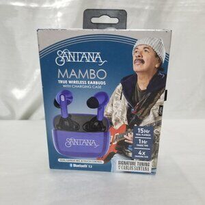 Santana Mambo True Wireless Earbuds with Charging Case Blue Brand New Never used